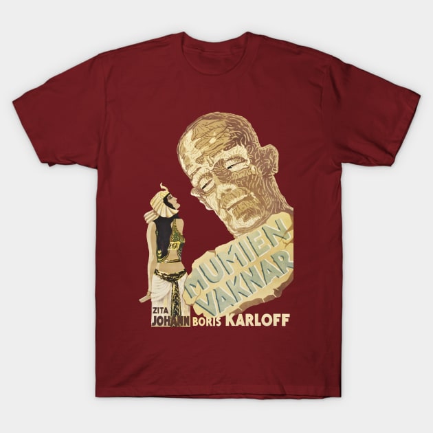 The Mummy (1932 Swedish Movie Poster) T-Shirt by MovieFunTime